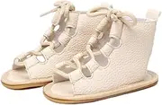Newborn Baby Girls Shoes, Morbuy Trendy Roman Style Summer Anti-Slip Infant Toddler Sandals Infant Walking Soft Sole Comfortable First Shoes (3 / 12cm / 6-12 Month, Beige)