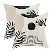 Boho Summer Pillow Covers 16 x 16 Inch, Black 16" x 16" (Pack of 2) Boho 02