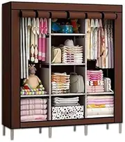 [FAB Innovations] Folding Non Wardrobe Foldable Wardrobe for Clothes, Storage Rack Collapsible Clothes Fabric Cloth Storage Almirah, (Multi)