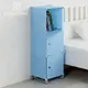 [特價]【藤立方】組合3格收納置物櫃(3門板+附輪)-粉藍色-DIY