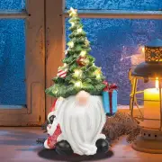 Lighted Christmas Tree Gnome Decoration - Resin Xmas Gnomes Figurine Light Up...