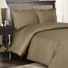 1200 Thread Count 100% Egyptian Cotton DUVET Set KING / CAL KING Taupe Stripe
