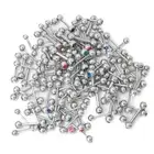 Piercing Barbells Multi Color CZ Gems Mixed Gauges Lengths 316L 20 Mixed