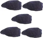 [VALICLUD] 5pcs Elegant Chef Hat Kitchen Cooking Hat Generous Shape Skin-Friendly Denim Elastic Fit Multi-Purpose for Chefs Cooks Waiters Students in Cooking Schools