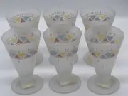 Set of 6 Southwestern Frosted Footed Parfait Sundae Party Glasses Tumblers