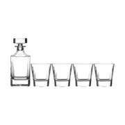 Maxwell & Williams Diamante Whisky Decanter w/ 4xShot Glass Set - Clear