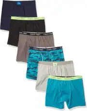 Calvin Klein boys Underwear Cotton Boxer Brief, 6 Pack, Medium