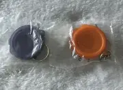 2 Tupperware Miniture Flat Out Keychains Gators 1 Blue & 1 Orange New!