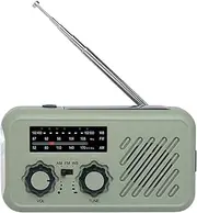 BuyWeek Emergency Radio, AM FM SW Crank Radio Portable Solar Weather Radio with LED Torch USB Power Bank SOS Alarm 2000 mAh Battery 3.5 mm Headphone Jack