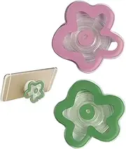 Phone Socket, 2pcs Expandable Flower Mobile Phone Grip, Universal Phone Stand for Phones Tablets (Pink+Green)