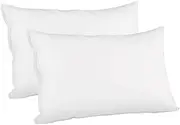 [Giselle Bedding] Goose Down Feather Pillow Set of 2 Bed Neck Pillows for Sleeping Hotel Cushion with Cotton Fabric Cover Soft and Support Medium Firm, Double Edge Side Stomach Back Sleepers