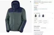 NWT SALOMON STORMBRAVER MENS SKI JACKET M Green Gables Navy