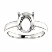Sterling Silver Oval Cut Ring Setting Solitaire Claw Style Ring Mounting