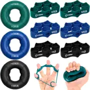 Grip Strength Trainer, Finger Exerciser, Forearm Strengthener 9-Piece Kit, Hand