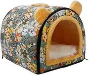Folpus Cat Bed for Indoor Cats, Autumn Winter Nest,Washable Snooze Cat Tent,Dog House,Cave Bed for Cats Puppy Poodle Dog Pomeranian, Green