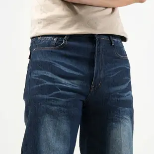 牛仔七分褲 七分牛仔褲 刷白牛仔短褲 彈性丹寧短褲 車繡後口袋 Cropped Jeans Jean Shorts Denim Shorts Short Pants Stretch Jeans Embroidered Pockets (307-7500-08)深牛仔 L XL 2L 3L 4L 5L (腰圍:30~41英吋 / 76~104公分) 男 [實體店面保障] sun-e