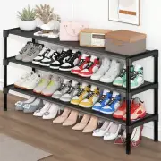 Long Shoe Rack - 3 Tier Shoe Organizer for Closet, Entryway, Garage - Stackable