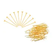 400Pcs Flat Head Pins for Jewelry Making 25mm Brass 20 Gauge Gold