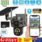 9MP WIFI Outdoor Home CCTV Dual lens PTZ Security Camera Battery Solar Powered