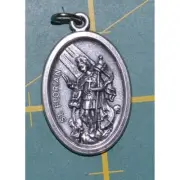 SAINT FLORIAN Medal Pendant, SILVER TONE, 22 x 15mm, MADE IN ITALY