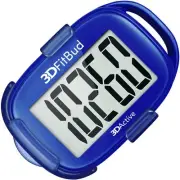 3D Pedometer Clip & Lanyard Step Counter Walking Royal Blue