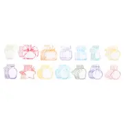 28 Pcs Transparent Dried Flower Bookmarks Wishing Perfume Bottle Pressed Sticker