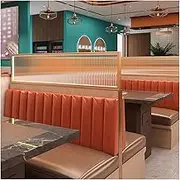 Hanging Room Divider, Hanging Room Divider Dividers for Dining Areas,Striped Glass Restaurant Raised Screen Partition,Hotel Hot Pot Half Wall Countertop Low Fence Divide