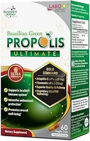 LABO Nutrition Brazilian Green Propolis Ultimate – Propolis Extract with 28mg Artepillin C and 5% Flavonoids – Natural Bee Supplement for Immune and Brain Support – High Concentrate Propolis, 60 Veg Capsules