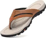[Pulltop] Men's Flip-Flops, Thongs Sandals Durable Comfort Slippers for Beach