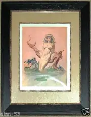 FRAMED FRANK FRAZETTA PRINT ~ GIRL BATHING ~ READY TO HANG