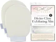 Seraphic Skincare Divine Glow Exfoliating Mitt (2pcs) – 100%, Dye-Free, Bleach-Free Vegan Viscose Korean Exfoliating Glove – Body Exfoliator for Self-Tan Removal & Keratosis Pilaris