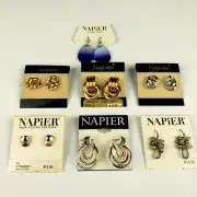 Vintage 90s Napier Assorted Pierced Earrings New/Used Lot of 7 Pairs