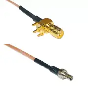 RG178 RP-SMA Female PCB Tall to CRC9 Male Coax RF Cable USA-Ship