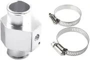 Sensor Water Temp Joint Universal Aluminum Car Water Temperature Joint Pipe Hose Sensor Gauge Adapter 26-40mm Black Silve