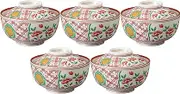 Set of 5, Yellow Glazed Gold Round Crest for Lid [4.6 x 3.4 inches (11.7 x 8.7 cm)] Reinforced [Lid Facing]