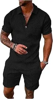 [NEUJD] Summer Men's two piece short set outfits fashion Shirt Suits Printing T shirt with shorts.Men's 2 Piece Summer。, 9, 3X-Large