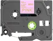 ExtraPrint 1 Pack Compatible TZe-RE34 Ribbon Tape 12mm Gold Text on Pink as Replacement for Brother P-Touch TZeRE34 PT-1290 PT-1880 PT-2700 PT-900 PT-9200DX PT-D200 PT-D800W PT-P910BT