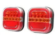 2 x LED Magnetic Base Wireless Rear Tail Stop Light Truck Lorry Trailer Chassis
