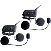 2 x Vnetphone V6-1200 Motorcycle Intercom Wireless Radio Waterproof BT Headset with Mic 1200M for 6 Bikers Skiing Enthusiasts 2pcs