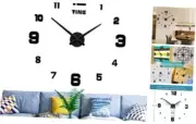 Modern Frameless DIY Wall Clock Large 3D Wall Watch Mirror Numbers for Home
