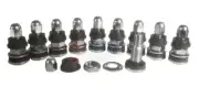 Chrome Metal Steel Bolt-In Wheel Valve Stems Rubber Inserts- Pack of 10