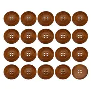 50Pcs Wooden Buttons 30mm 4 Hole Round Wood Sewing Button Craft Coffee