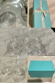 Tiffany Home Essentials Stemless Red Wine Glasses in Crystal Glass, Set of Six