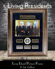 5 Living Presidents Bush - Carter - Obama - Bush & Clinton Custom Framed AWESOME