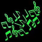 Wonderful Musical Note Glow In The Dark Stickers Bedroom Room Wall Decor、-K7