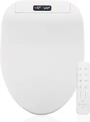 GenieBidet Electric Bidet Toilet Seat - Self Cleaning Heated Elongated Design and Wireless Remote Control - Unlimited Warm Water - Convenient Heated Boilet Seat with Bidet- EB-4000e