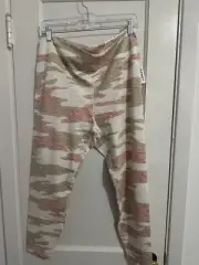 Old Navy Active Extra High Rise 7/8 Ankle Pink Multi Camo Go Dry Leggings Sz XL