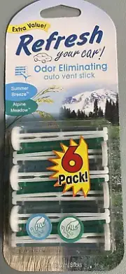 Refresh Auto Vent Stick Car & Home Air Freshener, Summer Breeze / Alpine Meadow