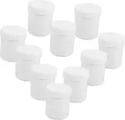 HEALLILY Efficient Airtight Seal Storage Jar 10pcs Plastic Containers Wide Mouth for Cosmetics Food and Liquids White