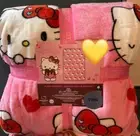 HELLO KITTY Valentines Hearts Plush Blanket Twin 60x90in